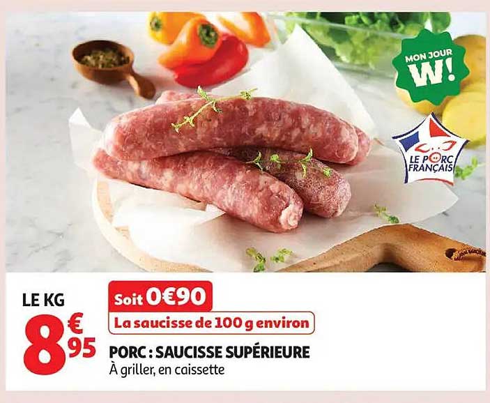 PORC : SAUCISSE SUPÉRIEURE