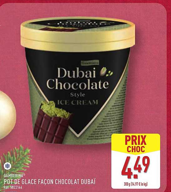 POT DE GLACE FAÇON CHOCOLAT DUBAI