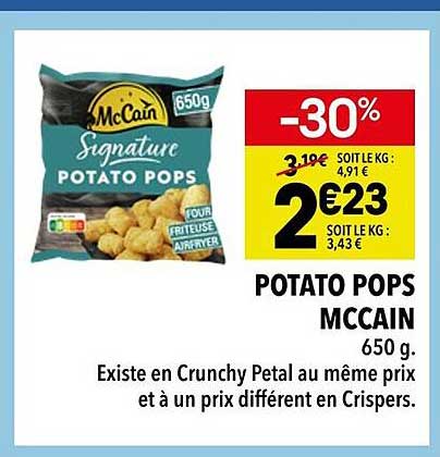 POTATO POPS MCCAIN