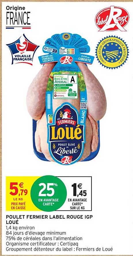 POULET FERMIER LABEL ROUGE IGP LOUE