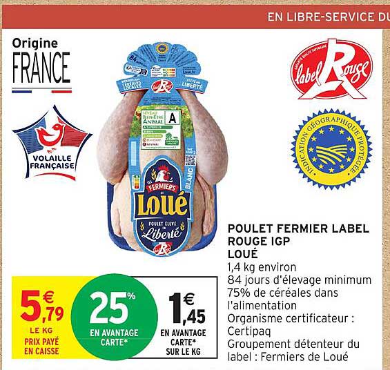 POULET FERMIER LABEL ROUGE IGP LOUE