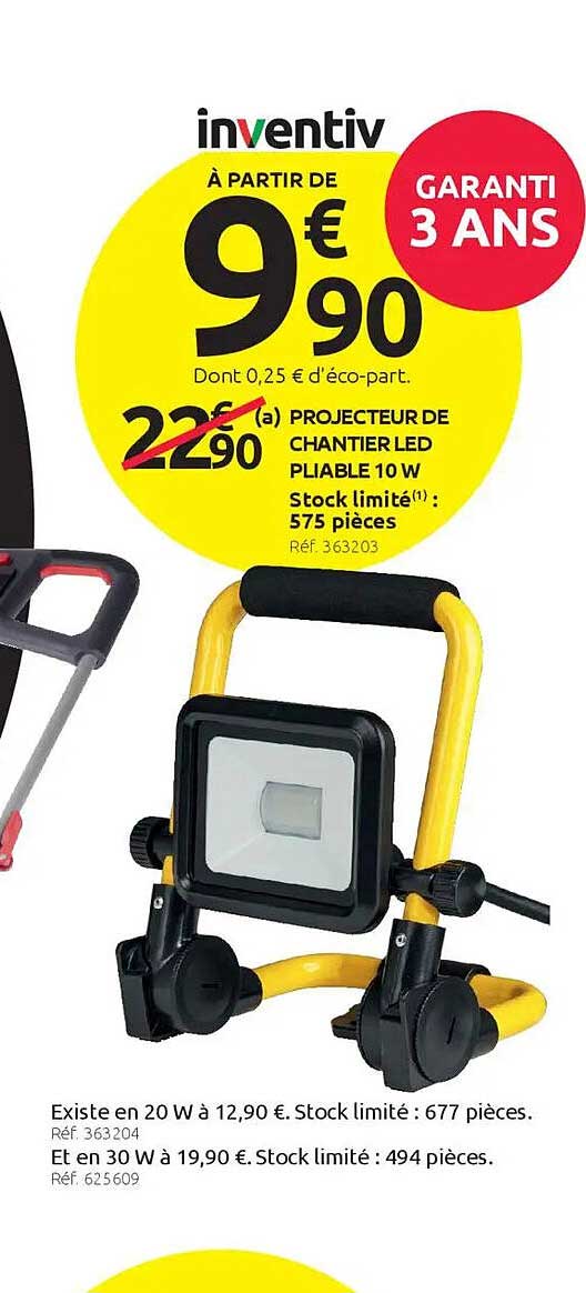 PROJECTEUR DE CHANTIER LED PLIABLE 10 W