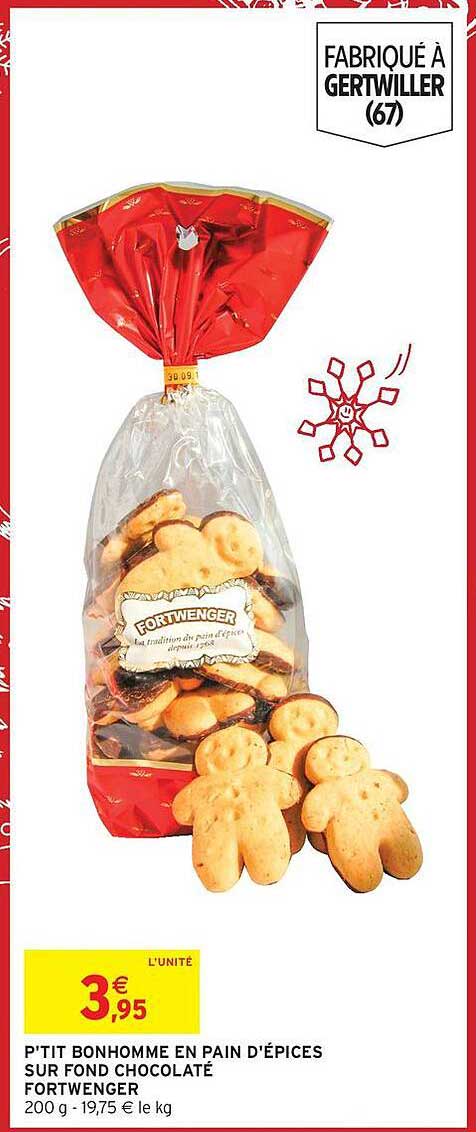 P'tit Bonhomme en Pain d'Épices sur Fond Chocolaté Fortwenger