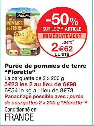 Purée de pommes de terre “Florette”