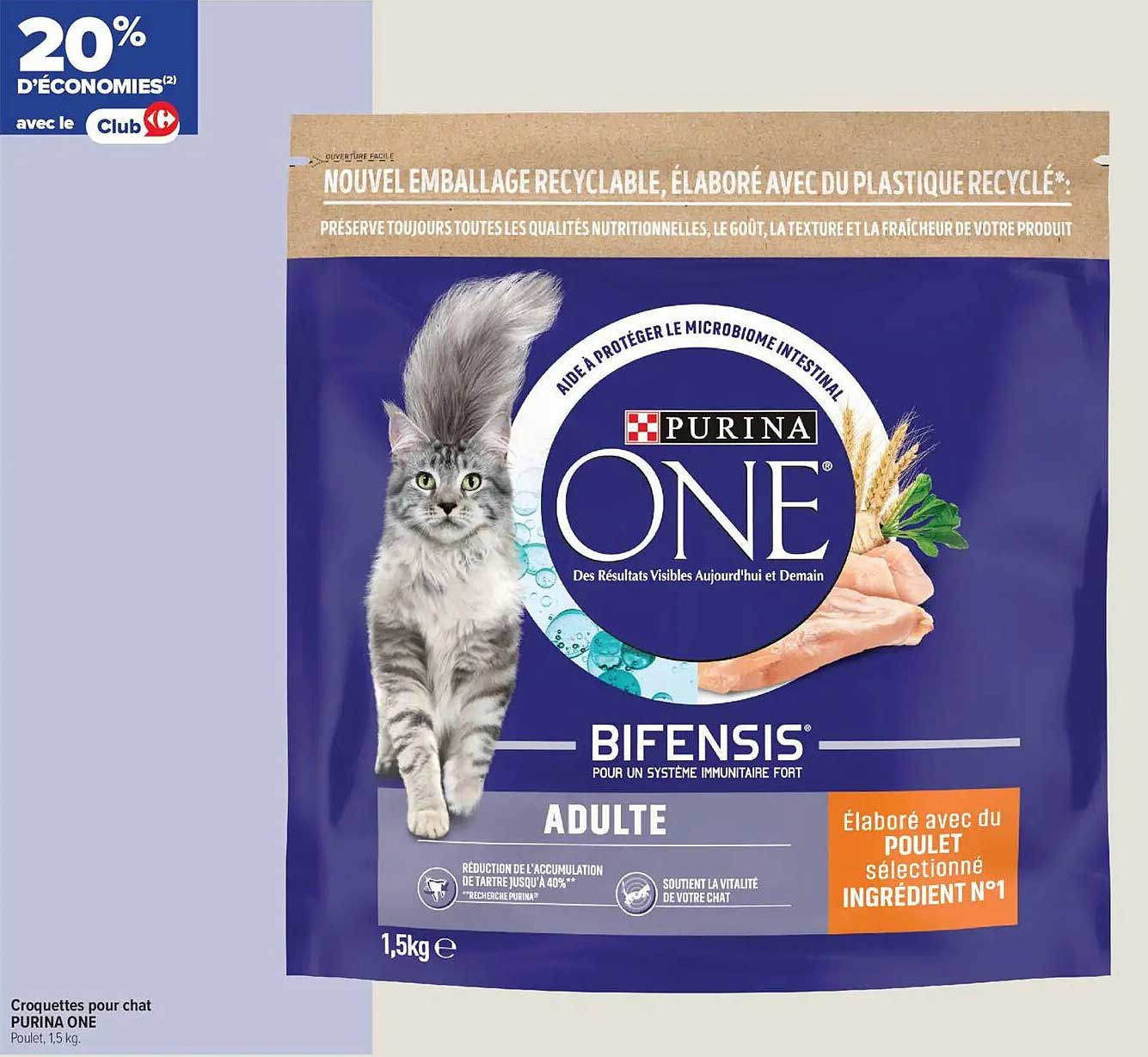 Purina ONE Bifensis Croquettes pour Chat Adulte 1,5 kg