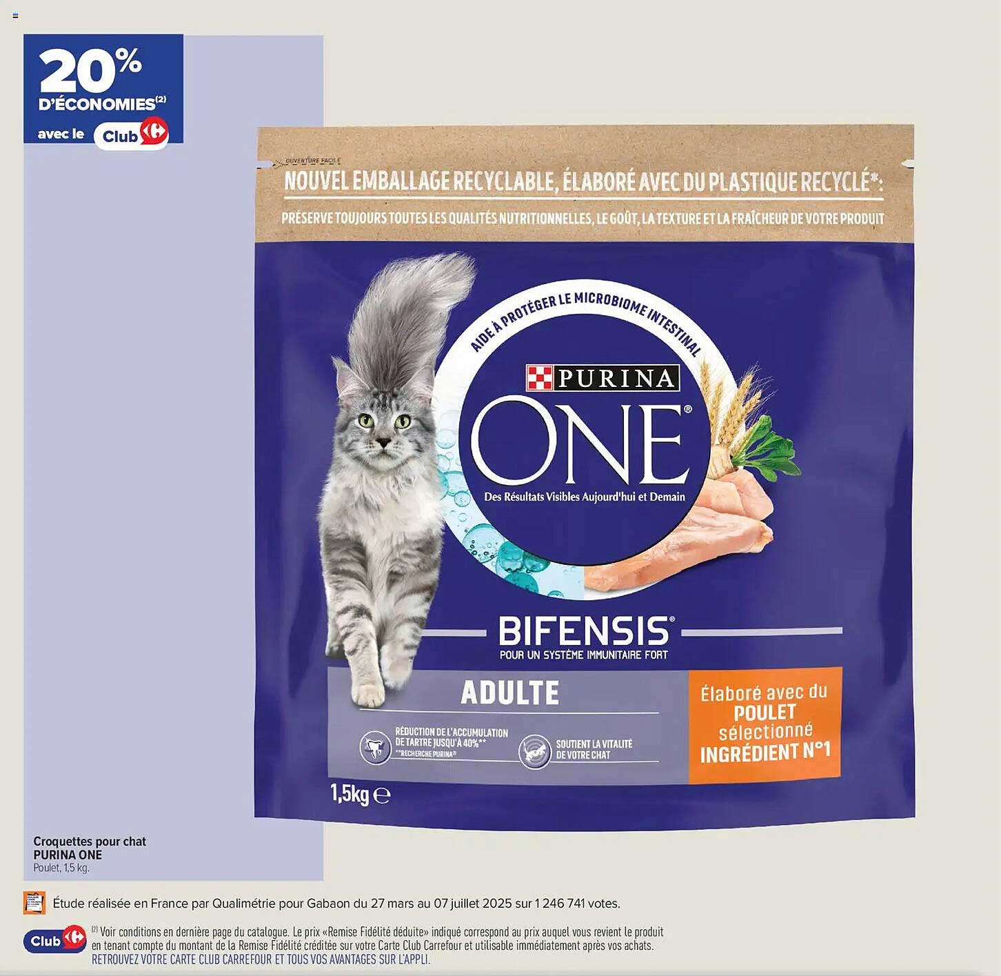 PURINA ONE BIFENSIS Croquettes pour chat Adulte 1,5 kg