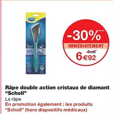 Râpe double action cristaux de diamant “Scholl”