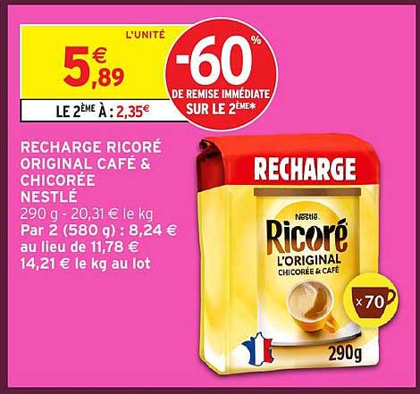 RECHARGE RICORÉ ORIGINAL CAFÉ & CHICOREE NESTLÉ