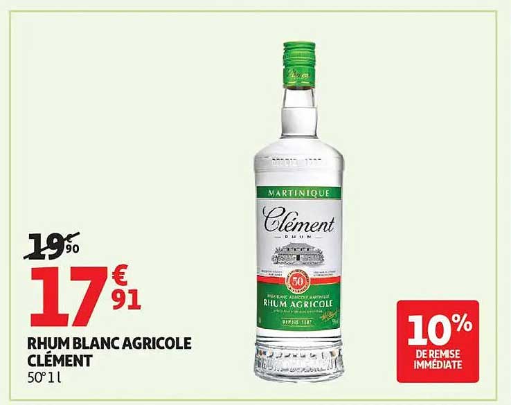 RHUM BLANC AGRICOLE CLÉMENT