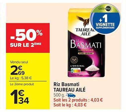 Riz Basmati TAUREAU AILÉ