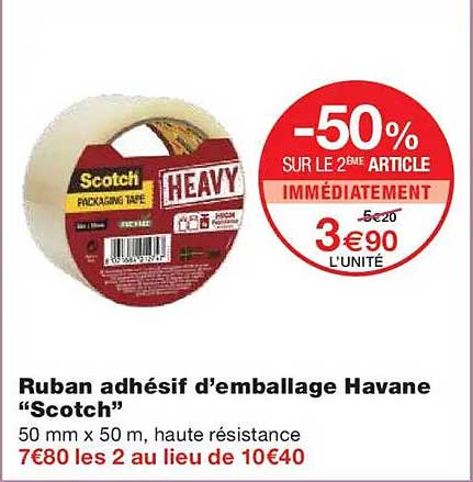 Ruban adhésif d’emballage Havane “Scotch”