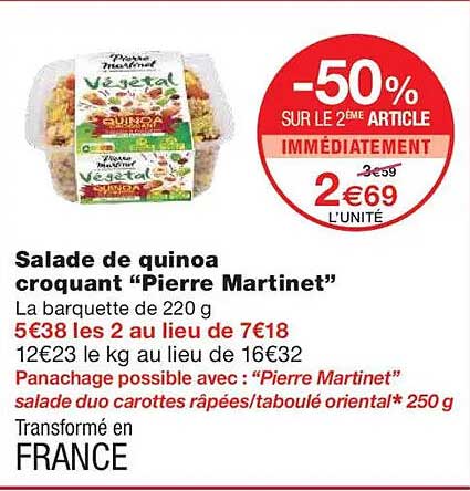 Salade de quinoa croquant "Pierre Martinet"