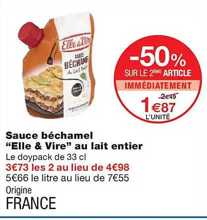 Sauce béchamel “Elle & Vire” au lait entier