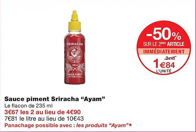 Sauce piment Sriracha “Ayam”