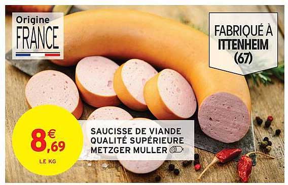 SAUCISSE DE VIANDE QUALITÉ SUPÉRIEURE METZGER MULLER