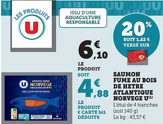 SAUMON FUME AU BOIS DE HETRE ATLANTIQUE NORVEGE U