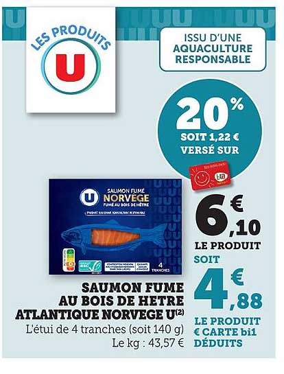 SAUMON FUME AU BOIS DE HETRE ATLANTIQUE NORVEGE U