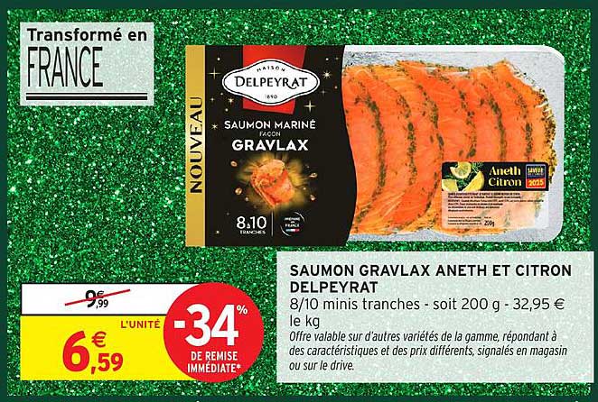 SAUMON GRAVLAX ANETH ET CITRON DELPEYRAT