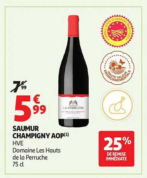 SAUMUR CHAMPIGNY AOP HVE Domaine Les Hauts de la Perruche 75 cl