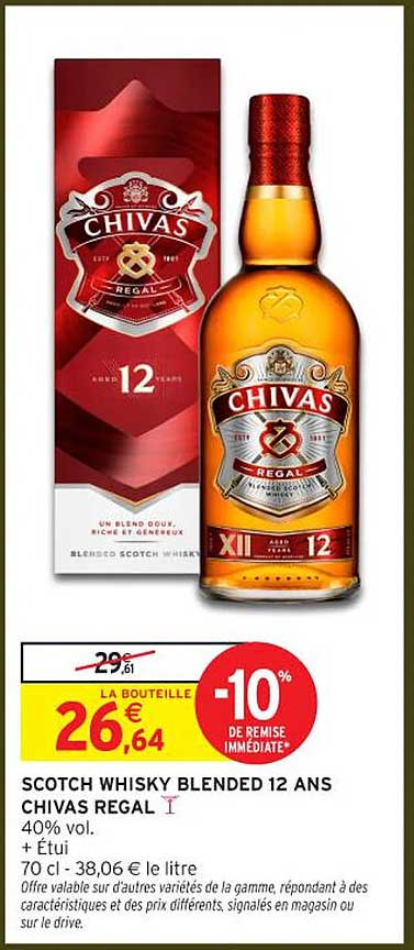 SCOTCH WHISKY BLENDED 12 ANS CHIVAS REGAL