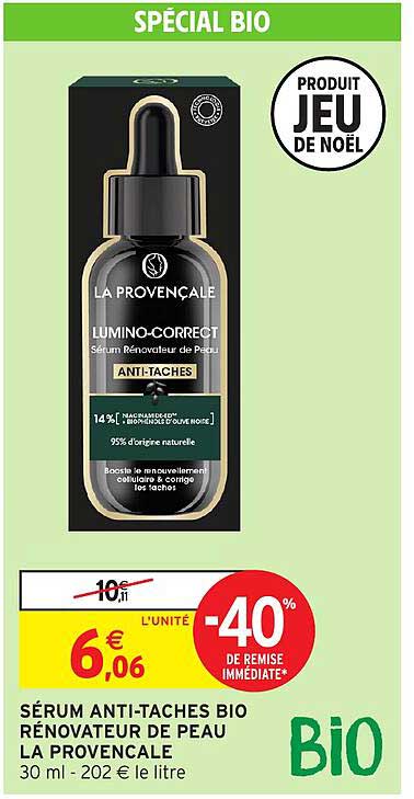 SÉRUM ANTI-TACHES BIO RÉNOVATEUR DE PEAU LA PROVENCALE