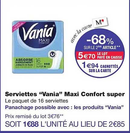 Serviettes “Vania” Maxi Confort super