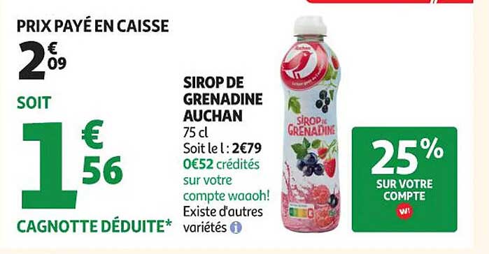 SIROP DE GRENADINE AUCHAN