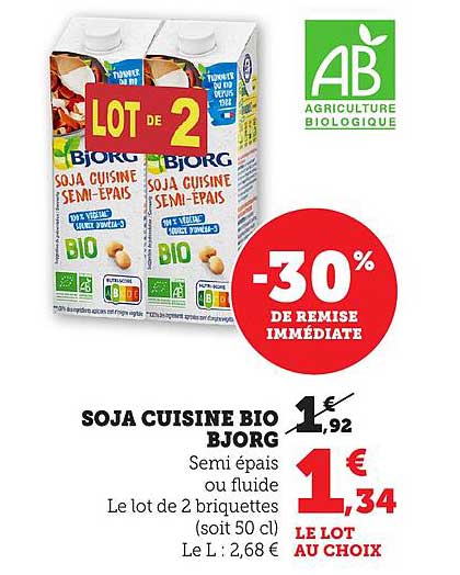 SOJA CUISINE BIO BJORG