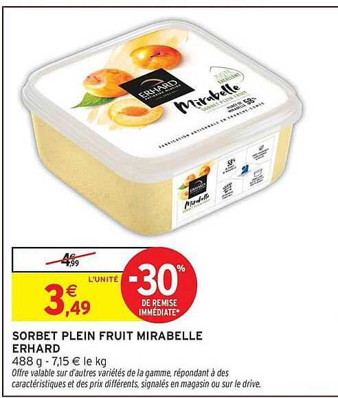 SORBET PLEIN FRUIT MIRABELLE ERHARD
