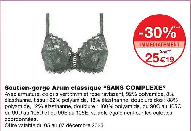 Soutien-gorge Arum classique “SANS COMPLEXE”