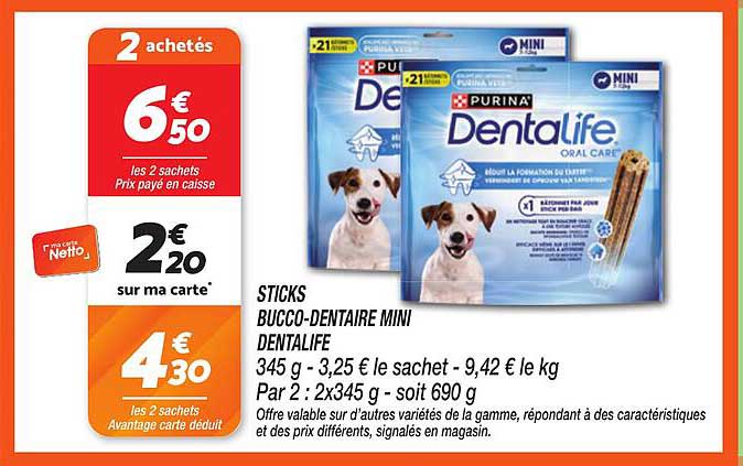 STICKS BUCCO-DENTAIRE MINI DENTALIFE