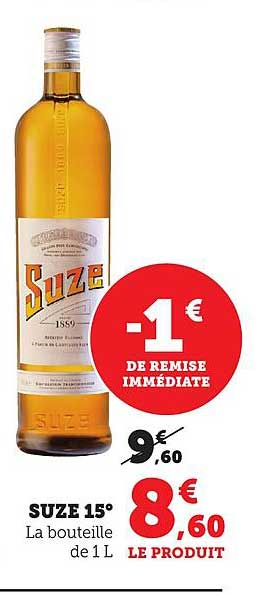 SUZE 15° La bouteille de 1 L