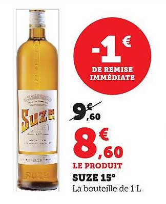 Suze 15° La bouteille de 1 L
