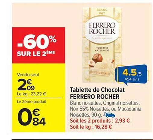 Tablette de Chocolat FERRERO ROCHER