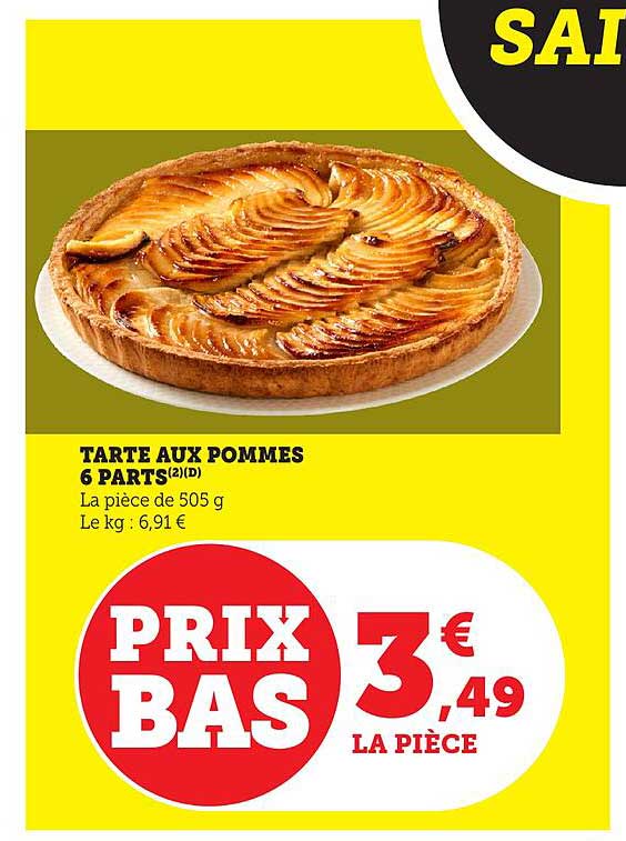 TARTE AUX POMMES 6 PARTS