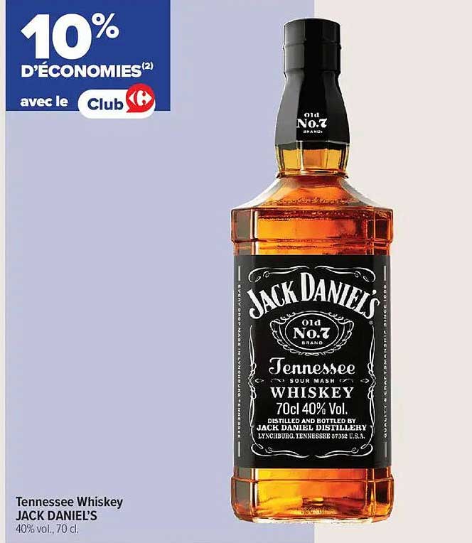 Tennessee Whiskey JACK DANIEL'S 40% vol., 70 cl