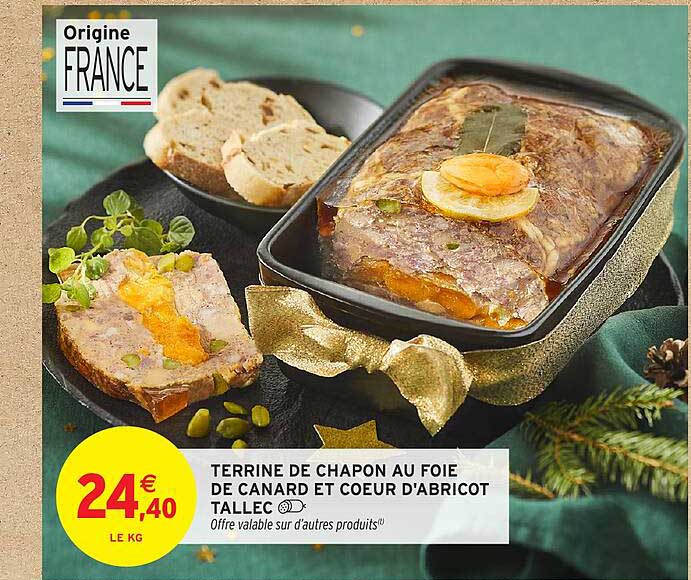 TERRINE DE CHAPON AU FOIE DE CANARD ET COEUR D'ABRICOT