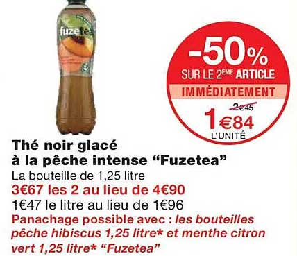Thé noir glacé à la pêche intense "Fuzetea"