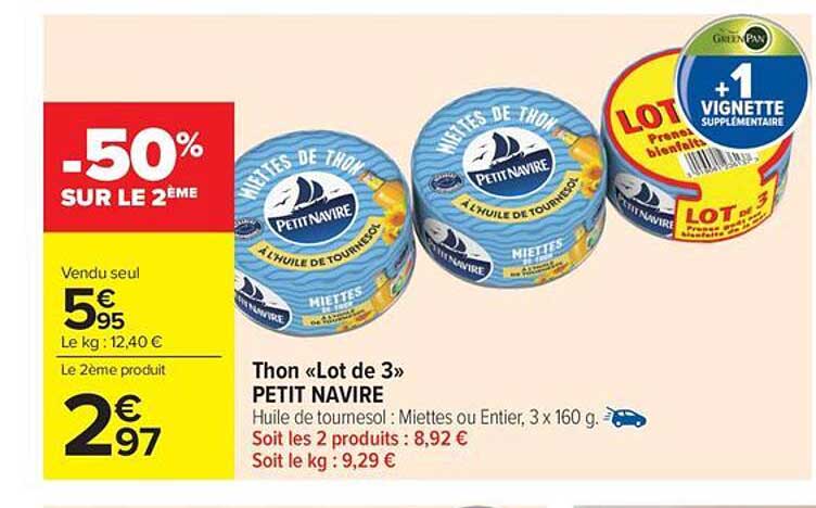 Thon «Lot de 3» PETIT NAVIRE