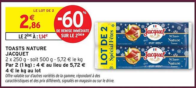 TOASTS NATURE JACQUET