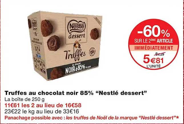 Truffes au chocolat noir 85% "Nestlé dessert"