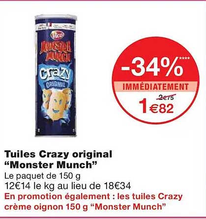 Tuiles Crazy original "Monster Munch"