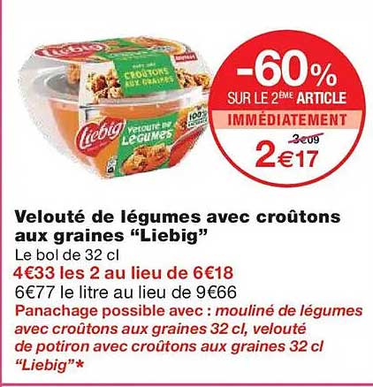 Velouté de légumes avec croûtons aux graines "Liebig"