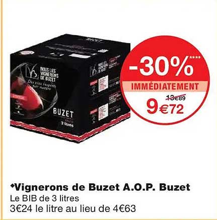 Vignerons de Buzet A.O.P. Buzet BIB de 3 litres