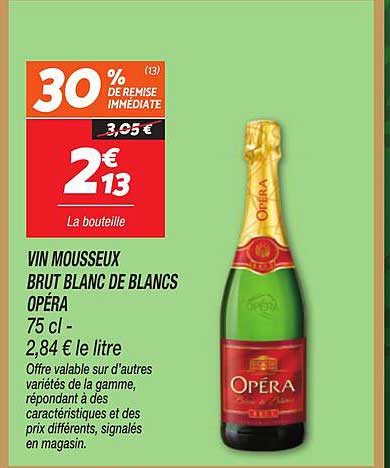 VIN MOUSSEUX BRUT BLANC DE BLANCS OPÉRA