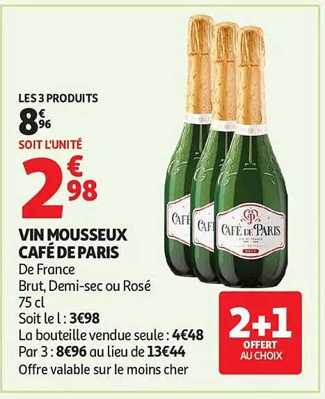 VIN MOUSSEUX CAFÉ DE PARIS