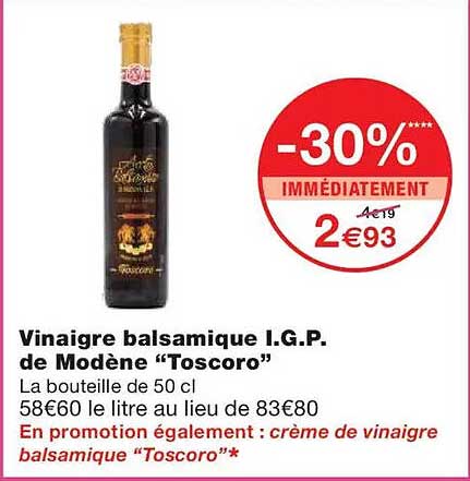 Vinaigre balsamique I.G.P. de Modène "Toscoro"