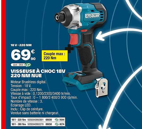 VISSEUSE À CHOC 18V 220 NM NUE