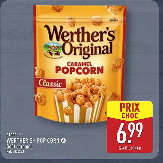 WERTHER'S® POP CORN Goût caramel.