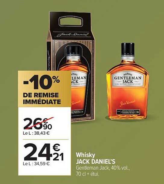Whisky JACK DANIEL’S Gentleman Jack, 40% vol., 70 cl + étui